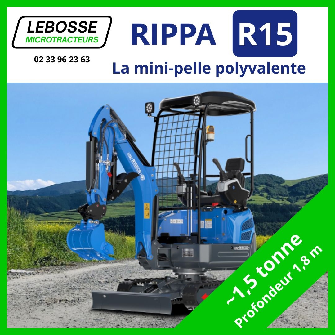 importateur RIPPA FRANCE Mini-Pelle 1,5 tonne modèle R15