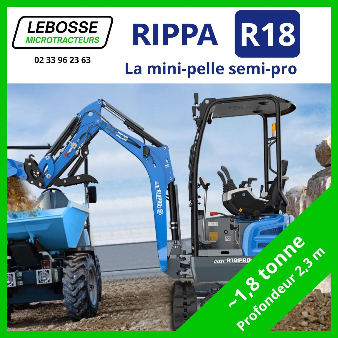 concessionnaire RIPPA FRANCE Mini-pelle 1,8 tonne modèle R18