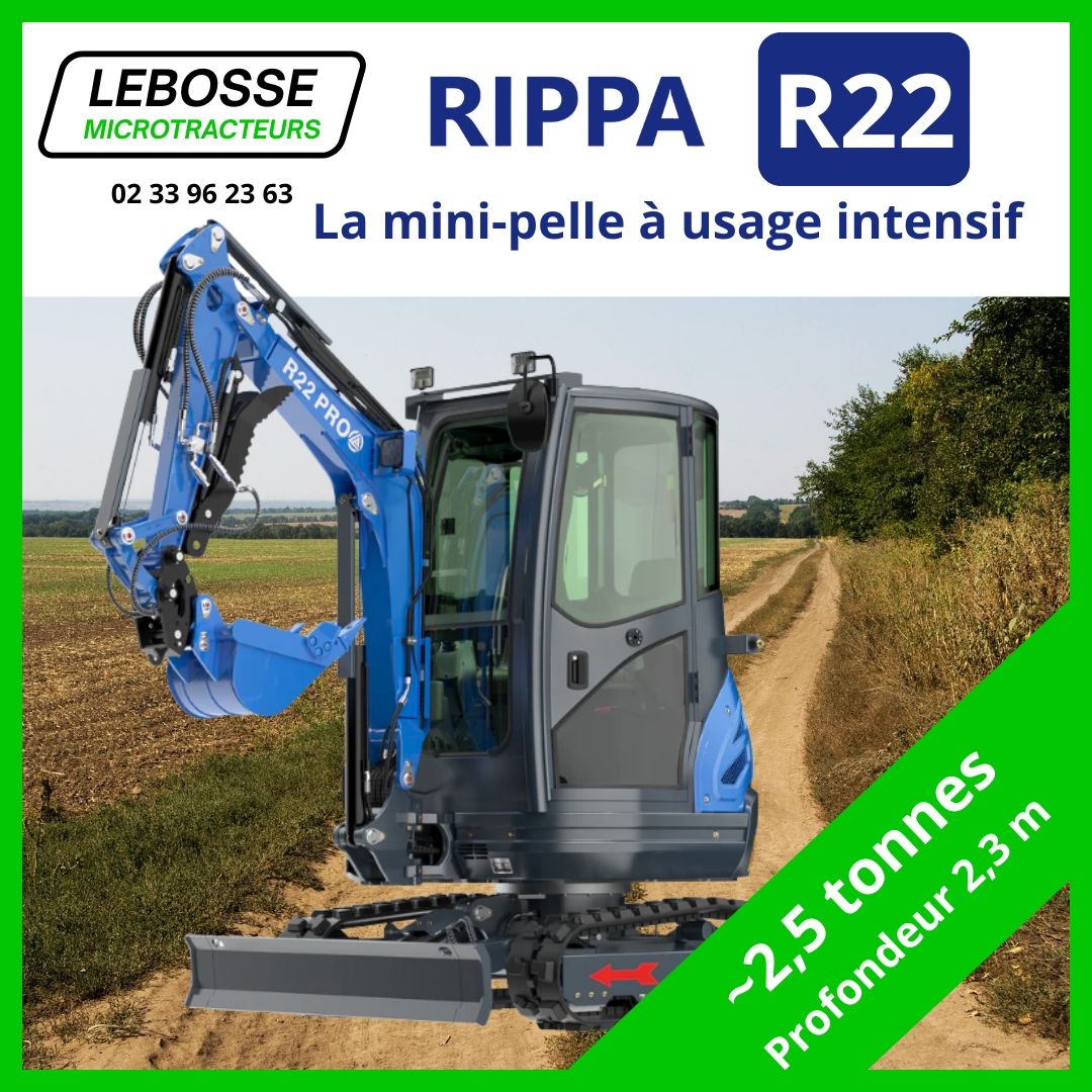 distributeur RIPPA FRANCE Mini-pelle 2,5 tonnes modèle R22 pro