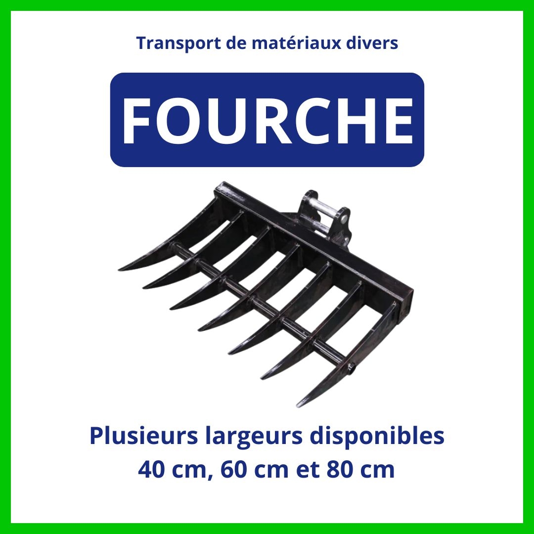 fourche pour mini-pelle